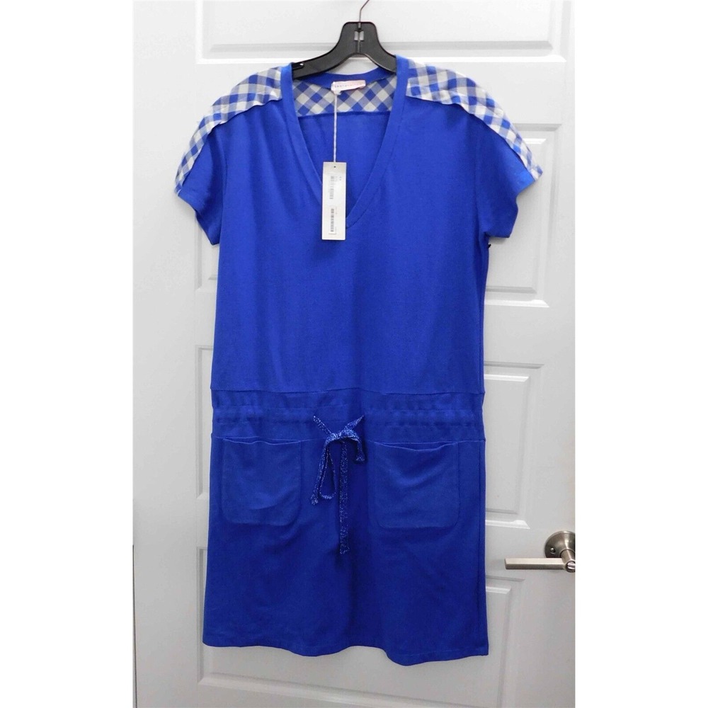 New Erotokritos Eroto G4 Blue‎ Shift Dress sz 2 Small $265rt